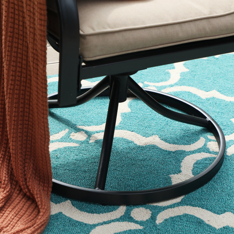 Lark Manor Mcgahan Swivel Patio Dining Armchair with Cushion & Reviews